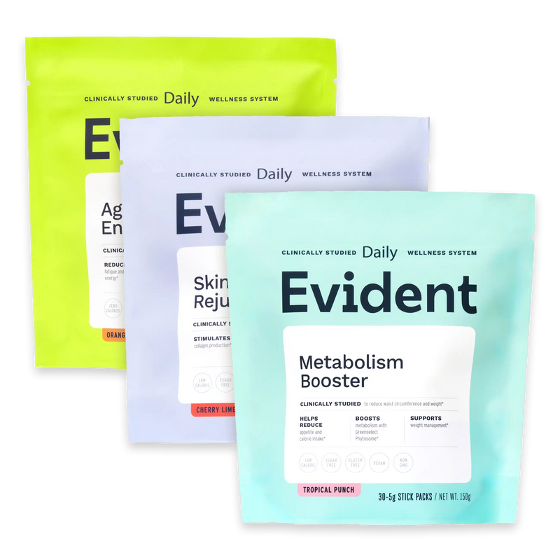 Evident Burn, Build & Glow Bundle Pack - Ageless Energy, Skin Rejuvenation, and Metabolism Booster
