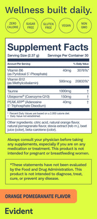 Ageless Energy Nutrition Label Mobile