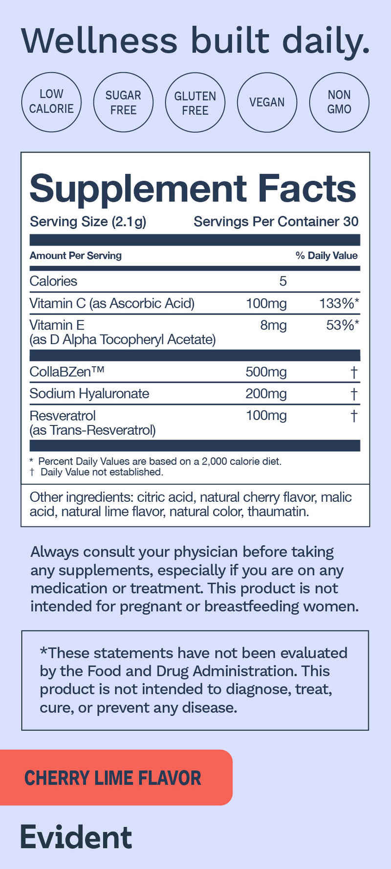 Skin Rejuvenation Nutrition Label Mobile